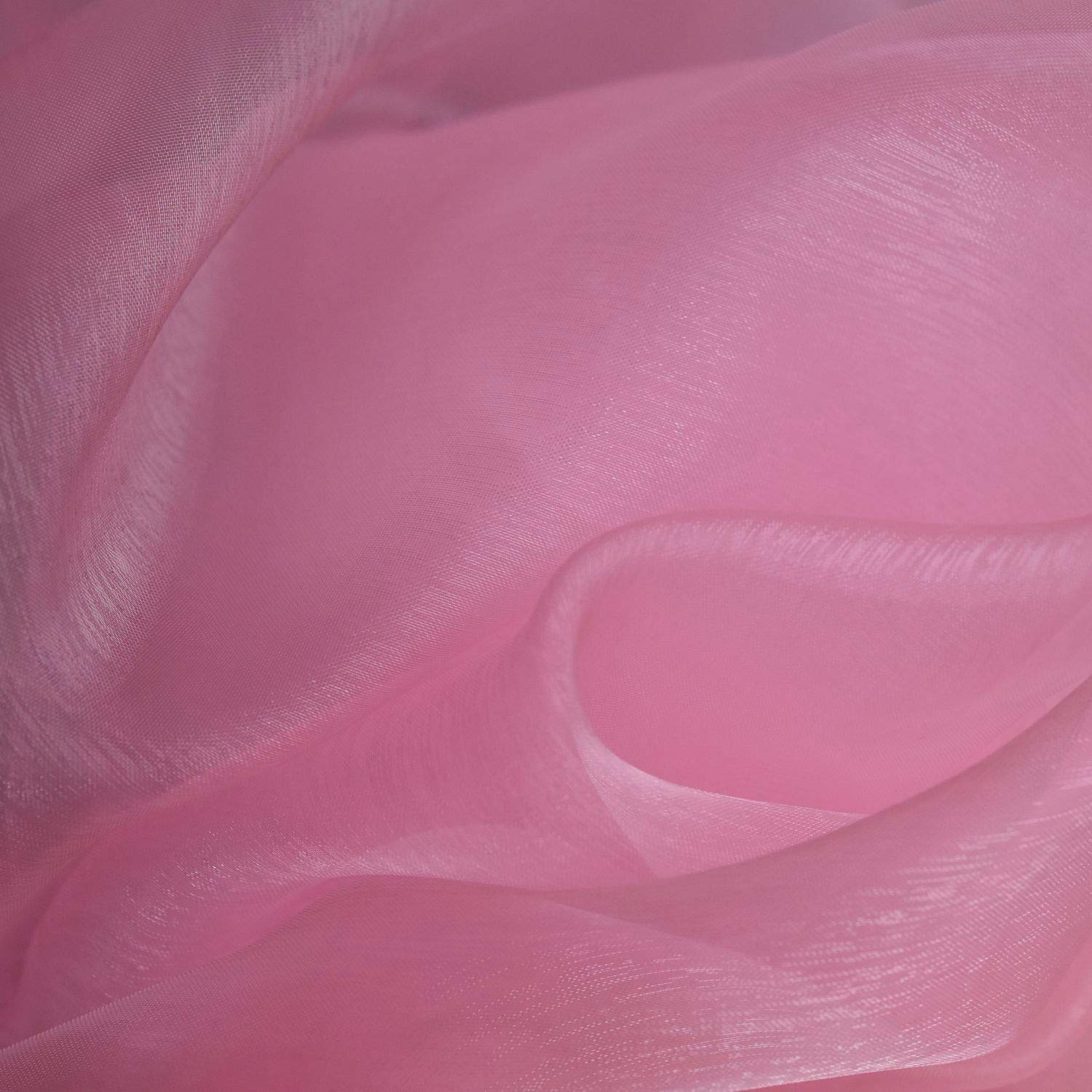 Sheer Organza Fabric 60 Inch 150cm Wide Decoration Dress Voile by The Meter (Candy Pink)