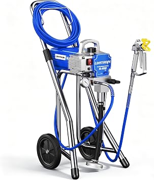 LDHTHOPI Airless Paint Sprayers, 1200W High-Pressure Electric Paint Spray Gun with Extension Rod, 3300 PSI Thinning-Free Painting Tool for House Painting Graffiti Fence Wall, Blue