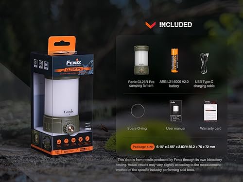 Miniatura 8 de Fenix CL26R Pro - Linterna de campamento recargable por USB, 650 lúmenes, salida blancaroja, luz de trabajo, batería recargable con cable de carga
