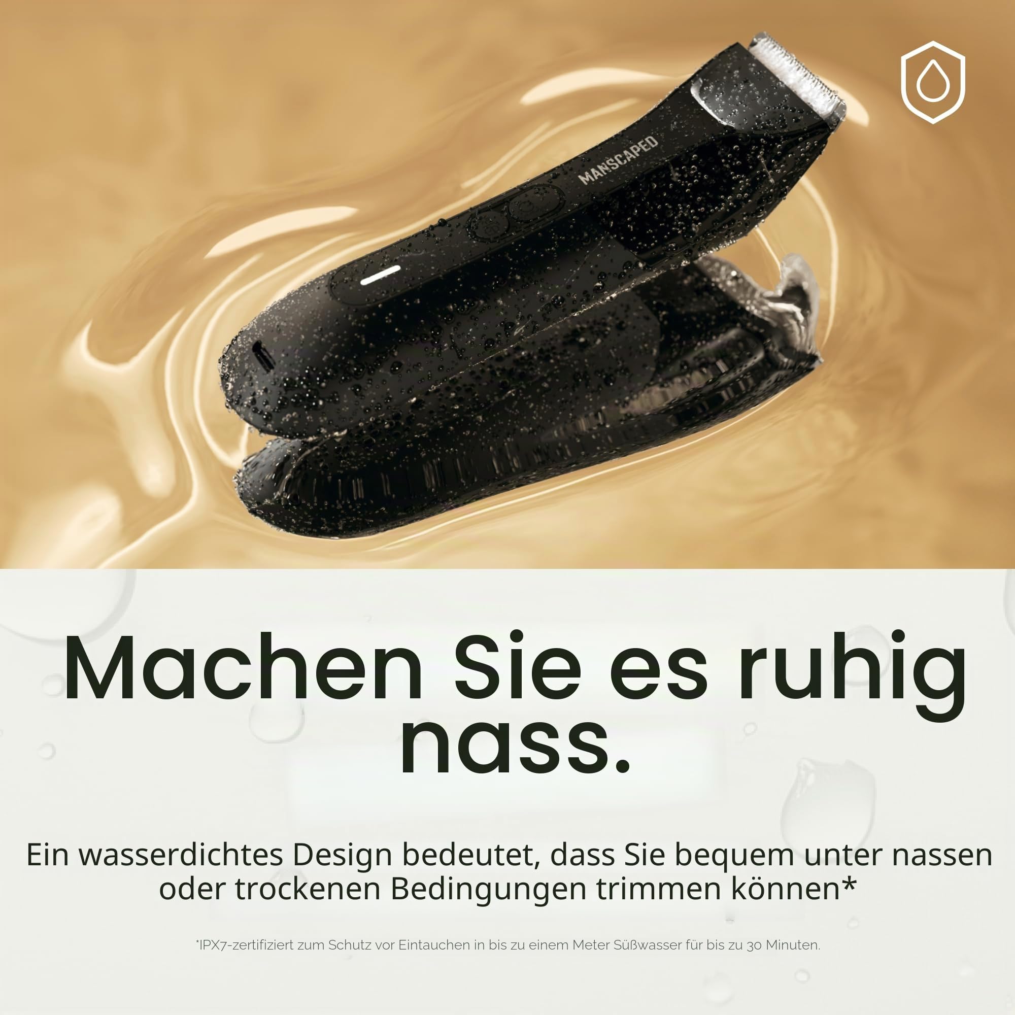 MANSCAPED® The Lawn Mower® 4.0 PRO – Leisten- und Körperhaarschneider, SkinSafe®-Trimmerklinge, wasserdicht, USB-C- und kabelloses Laden kompatibel, Herren-Kugelrasierer mit Reiseverriegelung