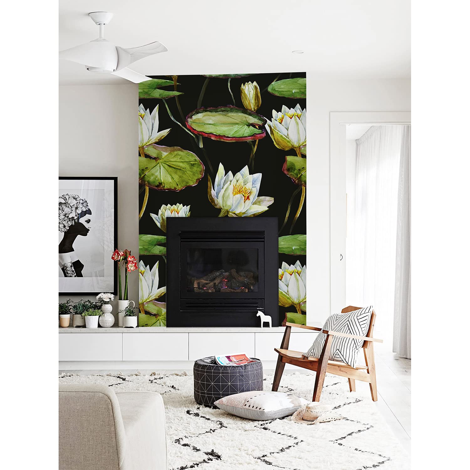Papiers peints muraux latex lotus 104x70cm décoration meuble chambre salon cuisine