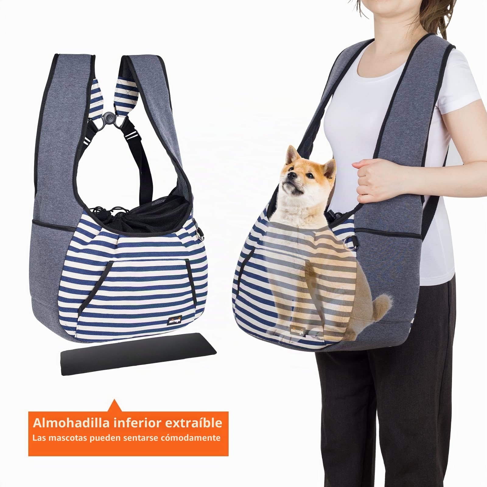 NATUYA Transportador de perro para cachorros, mochila frontal ajustable para mascotas, bolsa de viaje, almohadilla inferior, transportador de mascotas para perros pequeños, gatos, senderismo, camping