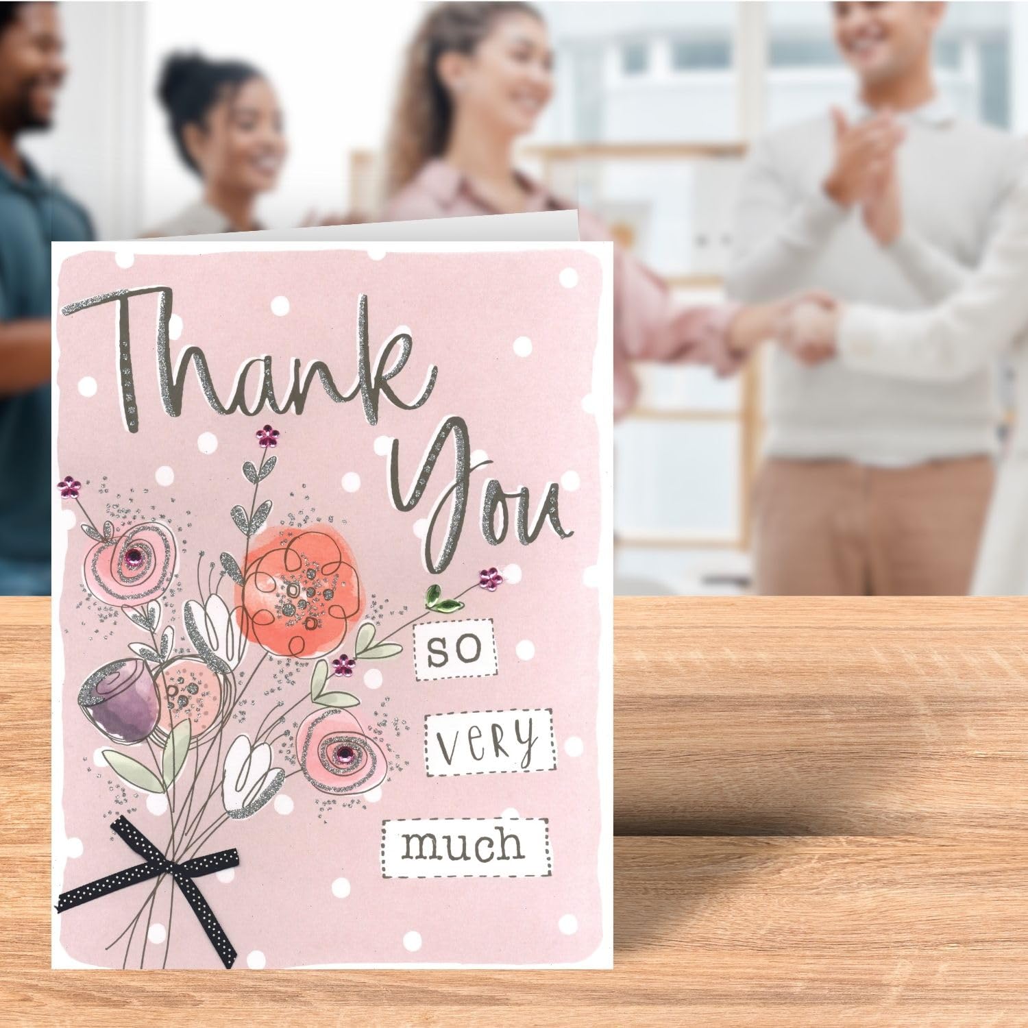 Thank You So Very Much Gigantic Greeting Card Embellished A4
