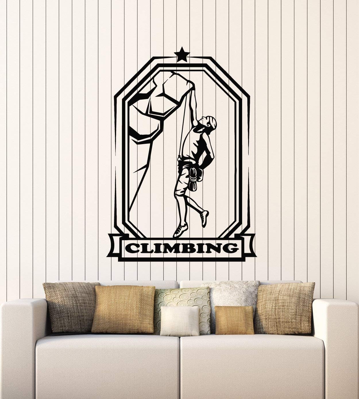 WallStickers4ever Vinyl Wall Decal Climbing Extreme Sport Climber Alpinism Stickers Mural Large Decor (g3258) Black