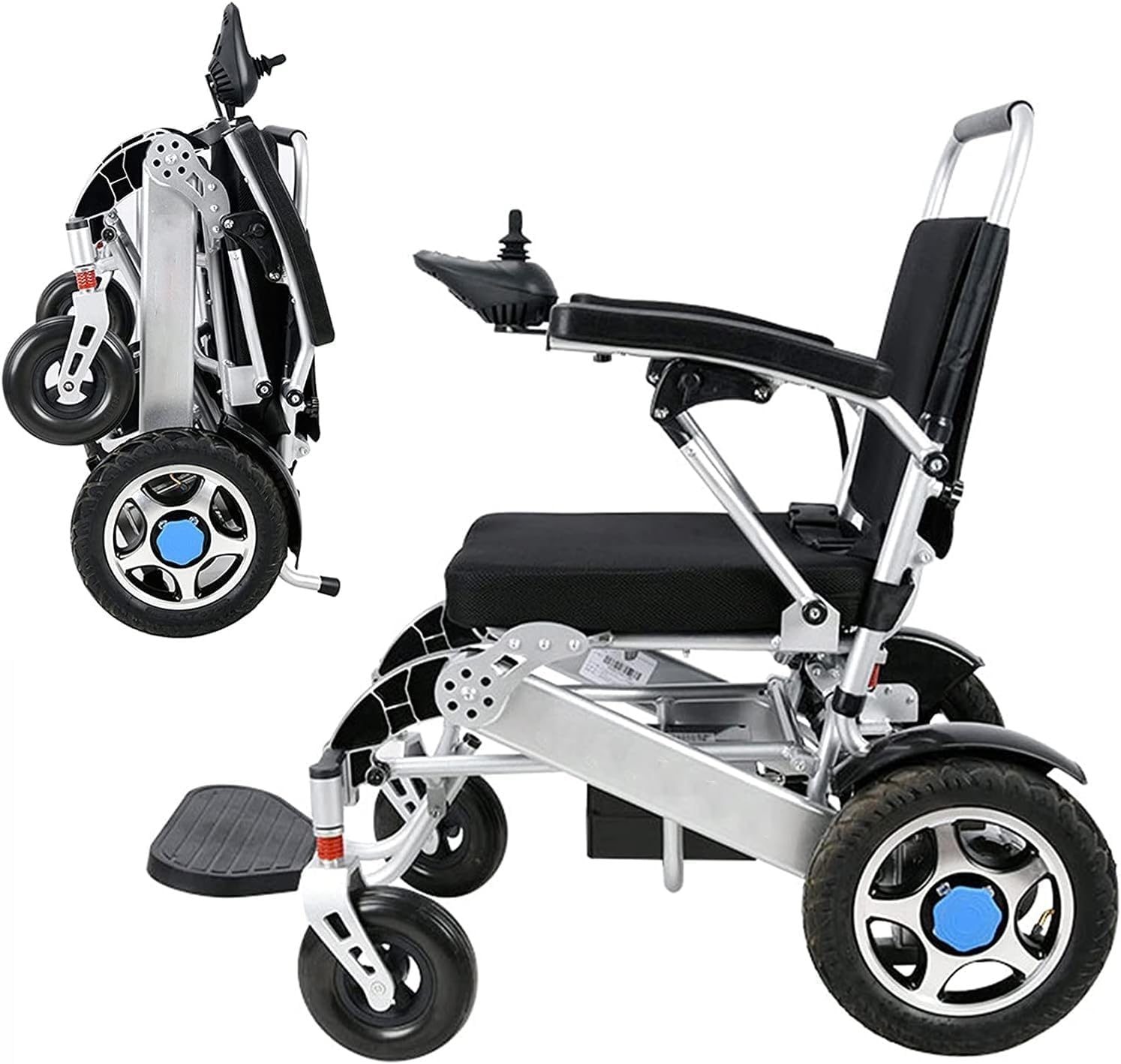 Lightweight Foldable Electric Wheelchair, Deluxe Powerful Dual Motor