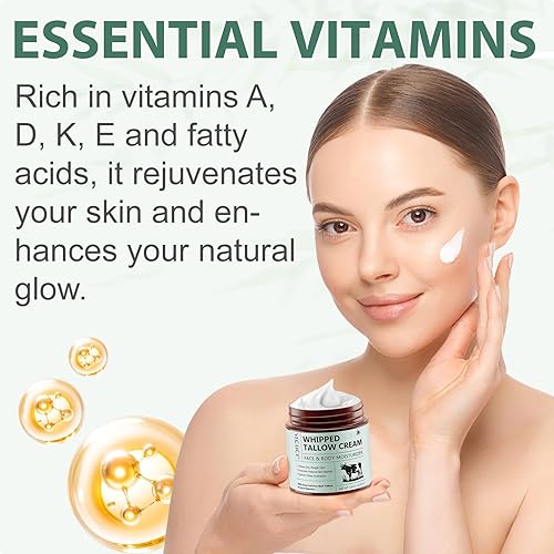 Miniatura 4 de 4.23 oz Tallow de ternera para la piel miel silvestre cera de abeja con pasto crema batida de sargo alimentado, loción corporal hidratante profunda,