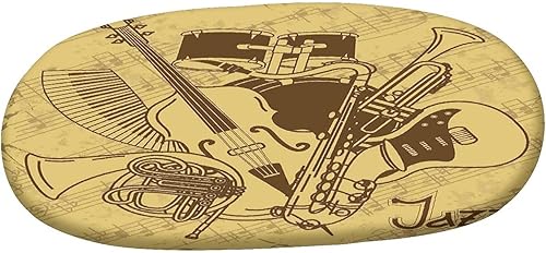 Miniatura 3 de Mantel ajustable ovalado, decoración de música jazz, funda de poliéster elástico, equipo de música de jazz, mantel ajustable con estampado retro