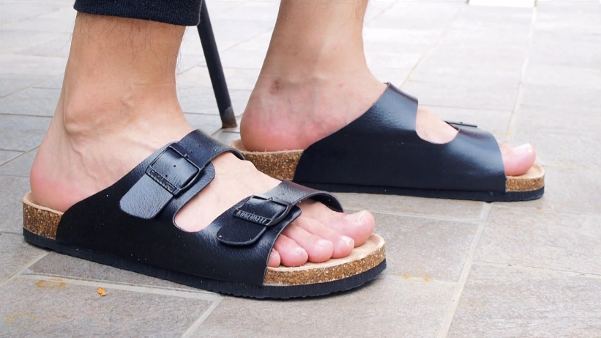 Infradito In Pelle Con Suola In Sughero - Unisex - Antiscivolo Per Spiaggia E Piscina - Foto 4