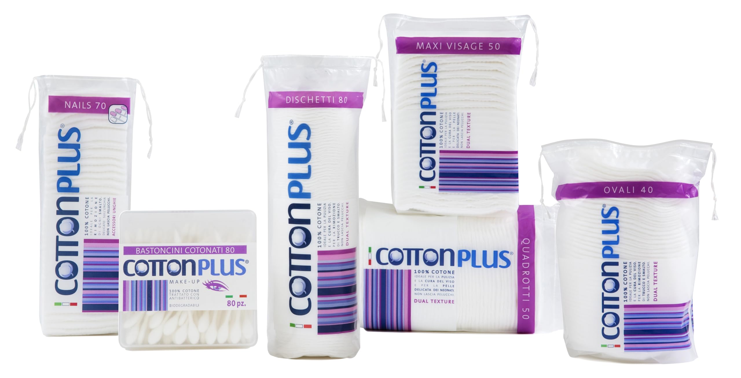 Cotton Plus MAXI VISAGE 50 pz. - LINEA BEAUTY | DISCHETTI PRETAGLIATI 100% PURO COTONE | Dischetti struccanti per la pulizia del viso soffici e resistenti.