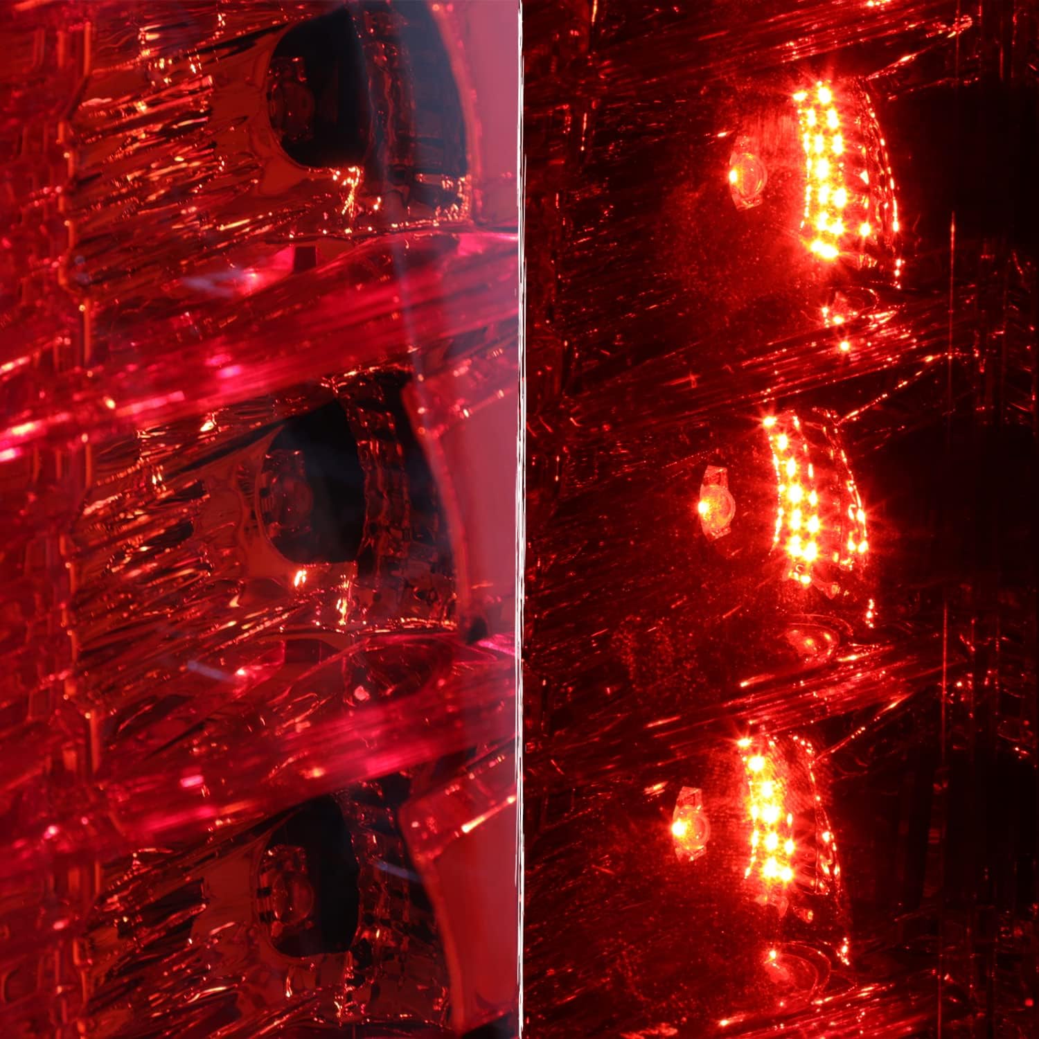 AKKON - Fits 2010-2016 Cadillac SRX LED Running Reverse Chrome Red Clear Tail Lamp Brake Light Passenger Right Side