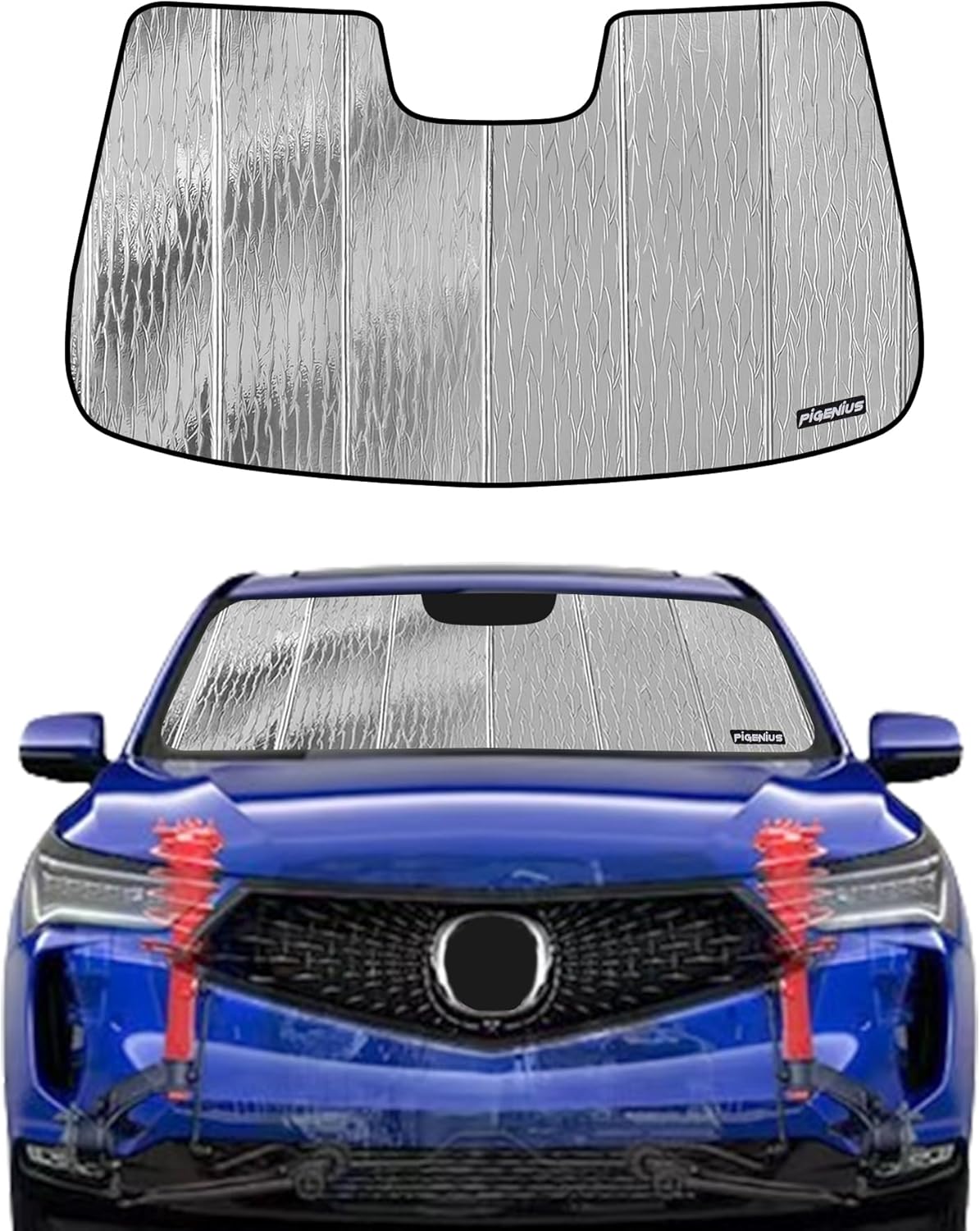 Windshield Sunshade for Acura RDX 2019-2025, Reversible Silver/Black