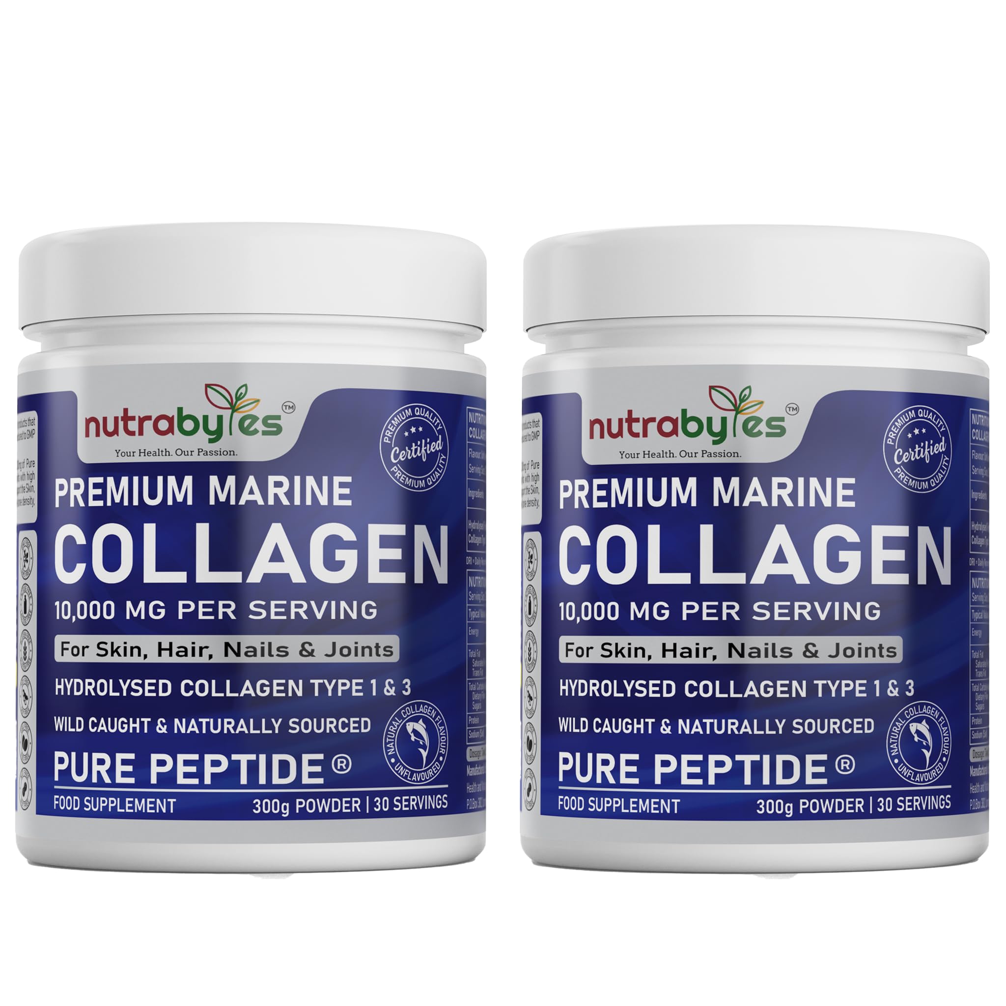 MARINE COLLAGEN POWDER 10000mg Wild Caught Fish Hair Skin Joints 300g