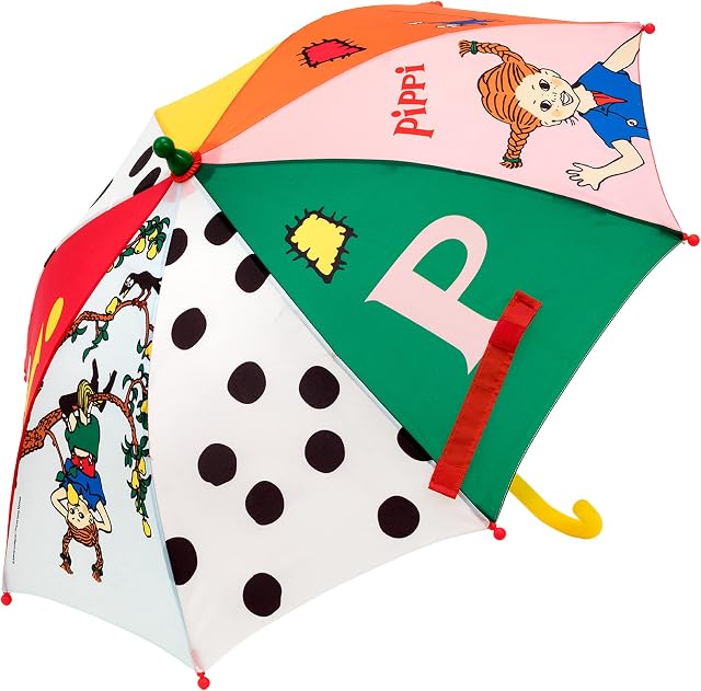 Pippi Langstrumpf Parasol dla dzieci kolorowy parasol przeciwsłoneczny do wózka dziecięcego parasol dziecięcy i parasol dla dzieci dla dziewcząt i chłopców parasol na kiju i mini parasol
