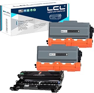 LCL Compatible for Brother TN750 TN720 TN-750 TN-720 8000 Pages (2-Pack,Black) Toner and DR720 DR-720 (1-Pack) Drum for Brother DCP-8110DN HL-5440D