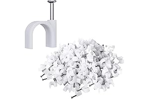 Nail in Cable Clips: 7mm White Ethernet Cable Nails (200 Pack)