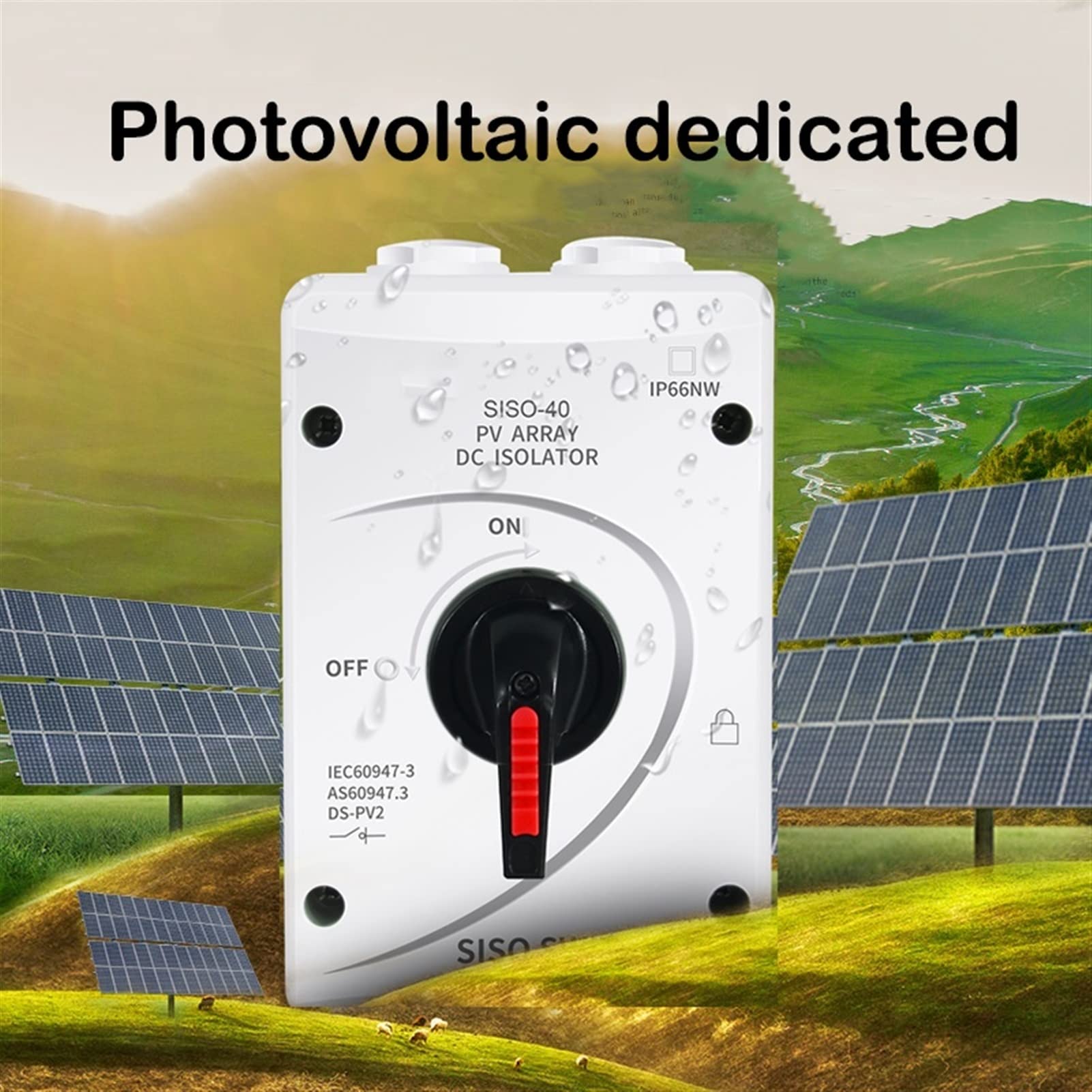 KLVN 1PCS Interruttore isolatore elettrico solare 1000V DC.Interruttore isolatore con 2 coppie connettori solari per di alimentazione solare