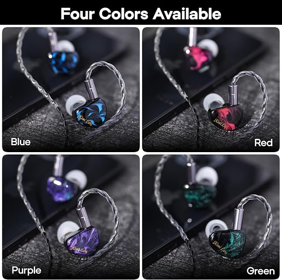 Kiwi Ears Cadenza in Ear Monitor, 10mm Beryllium Dynamic Driver IEM Earphones, HiFi Studio Wired Earbuds with 3D Printed Cavity, Detachable 2Pin 3.5mm IEM Cable for Audiophile (Blue)