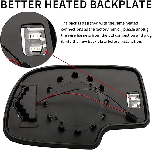 Miniatura 4 de Espejo lateral del pasajero de repuesto para Chevrolet Chevy Silverado Suburban Tahoe Avalanche GMC Sierra Yukon Cadillac Escalade espejos
