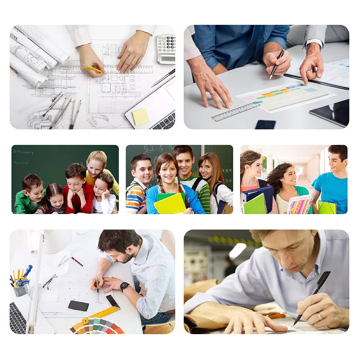 20 Pack Rulers, Plastic Clear Ruler with Centimeters and Inches, 12 inch x10、6 inch x10 Transparent Measuring Tools for Students School and Office