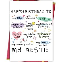 Funny Birthday Card for Women Sister, Happy Bday Gifts for Bestie, Bestie &amp; Friendship Birthday Card