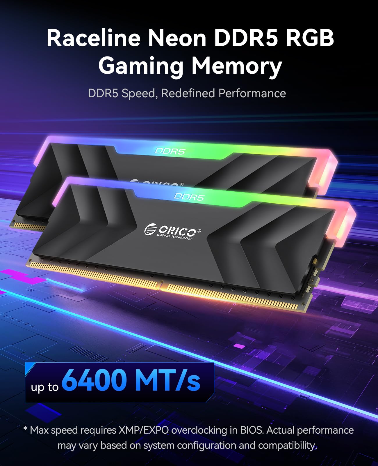 メモリー 199 ORICO DDR5 32GB 6400MHz Amazon.com: ORICO R500 32GB DDR5 6400MHz RGB RAM Black and O7000