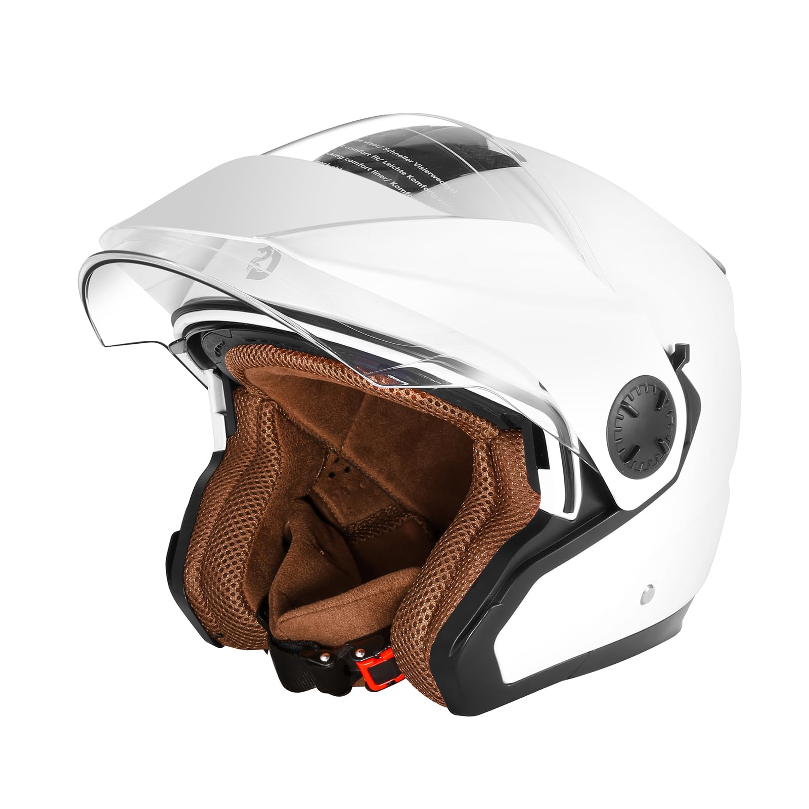 Cascos Moto Jet para Hombre y Mujer Casco de Motocicleta Casco Scooter Doble Visera