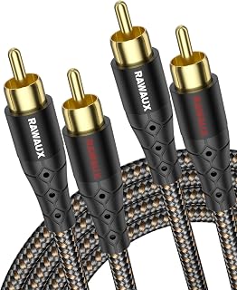 Cinch Audio Kabel 1M, 2x Chinch Stecker zu 2x Chinch Stecker Stereo Audio Subwoofer Kabel HiFi 2 RCA Cable Vergoldet Geflochten für Heimkino, TV, Verstärker, Hi-Fi Anlagen
