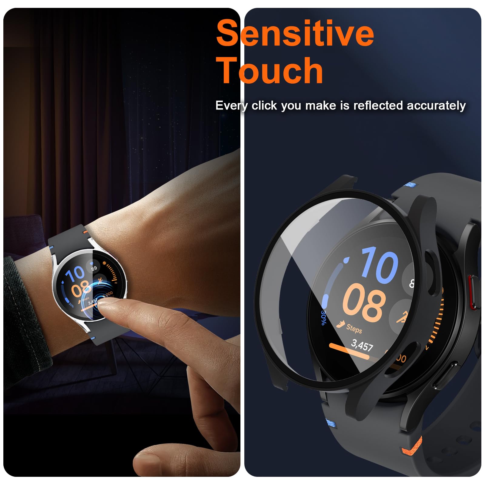 ZoRoll Coque Compatible Avec Garmin Venu 2 Plus, Étui De Protection Avec Verre Trempé, Couverture Totale HD Rigide Anti-Rayure PC Coque Compatible Avec Garmin Venu 2 Plus - Transparent