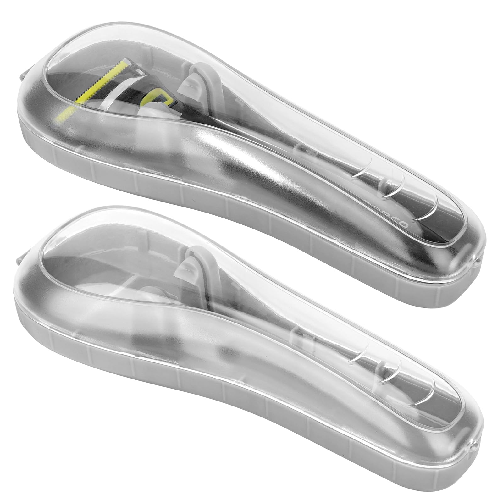 Linkidea 2 szt. etui na maszynkę do golenia, przenośny podróżny ochraniacz na maszynkę do golenia, twardy futerał na ręczny trymer, szary, 17 x 6 x 3.5 cm, Nie