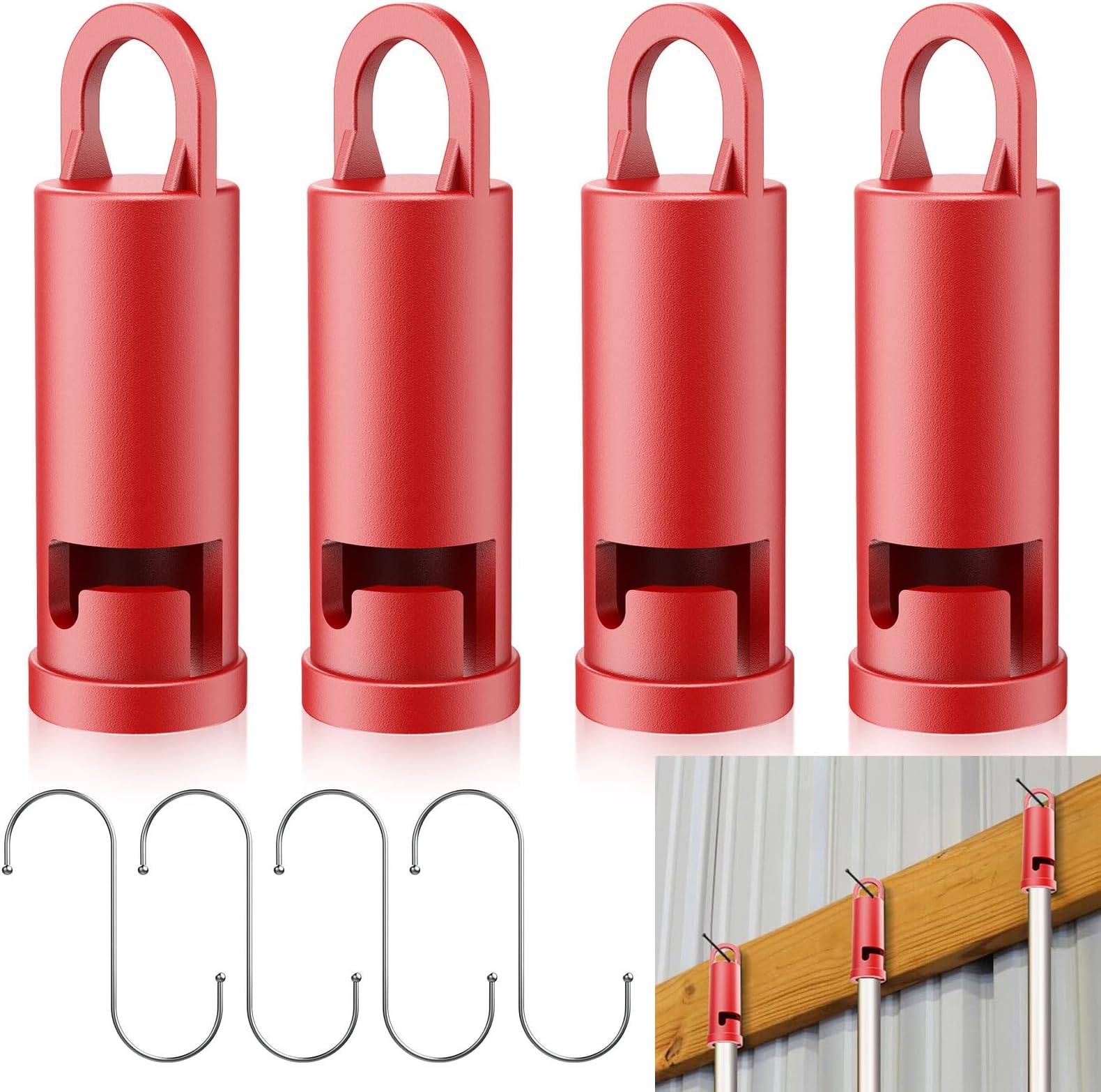 4 Pack Garage Storage Hooks Attachment for Milwaukee M18 Fuel Quik-Lok, Wall Mount Hooks for Organizing Tools - Garage Storage Hooks for Garage, Basement, Backyard, Shed, House, Storeroom, and More