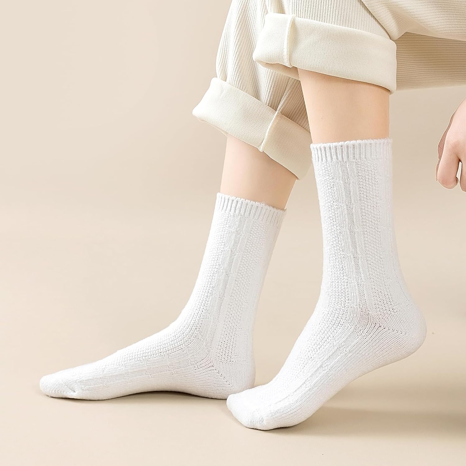 Sock Amazing Fashion Fuzzy Thermal Socks for Women - 4 Pairs Thick Cozy Super Soft Winter Crew Socks - Image 6