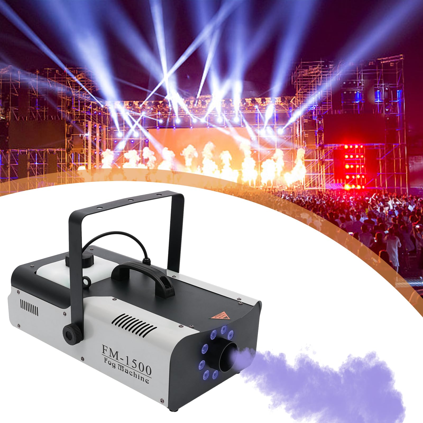 1500 W, macchina per nebbia a LED 3 in 1, telecomando senza fili, ideale per la progettazione dell'atmosfera sul palco durante concerti dal vivo, palcoscenico, teatro, spettacoli DJ