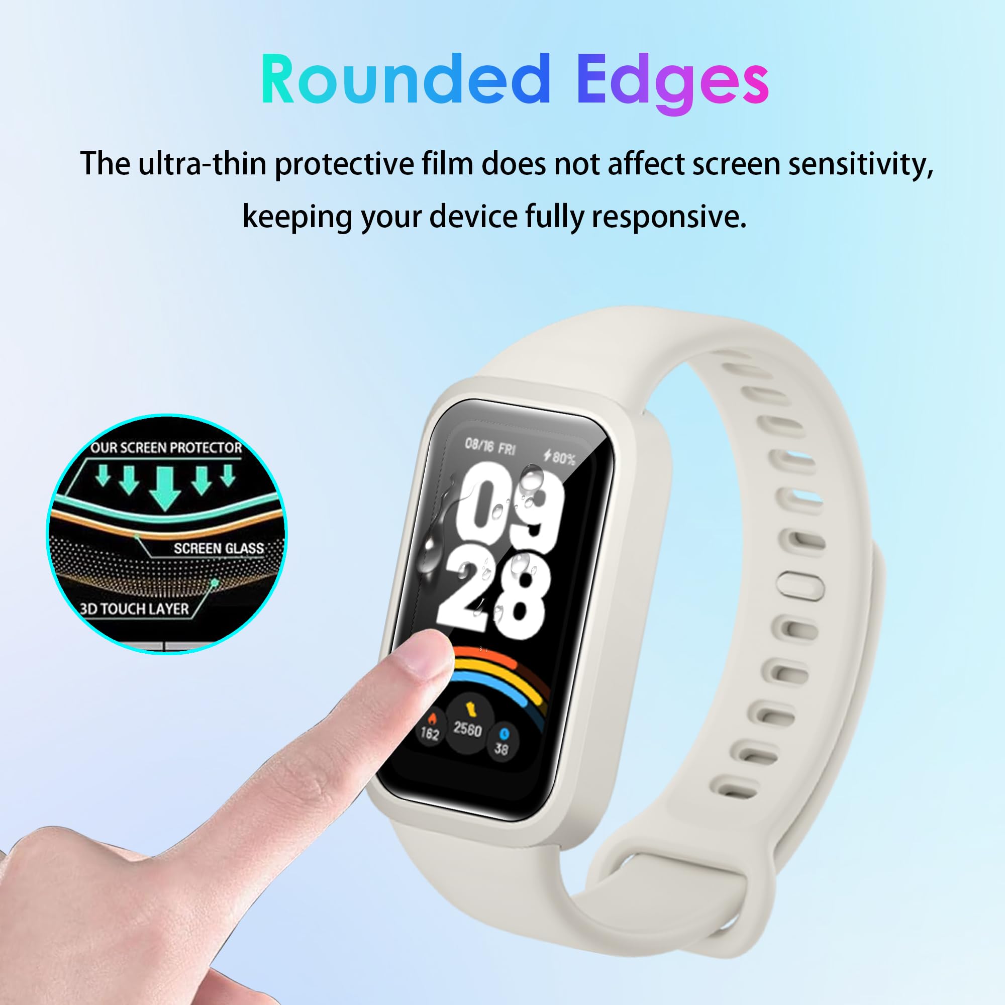 Funda Protectora Xiaomi Smart Band 9 Pro - Carcasa PC + Vidrio Templado, Ajuste Perfecto, Carga Sin Quitar