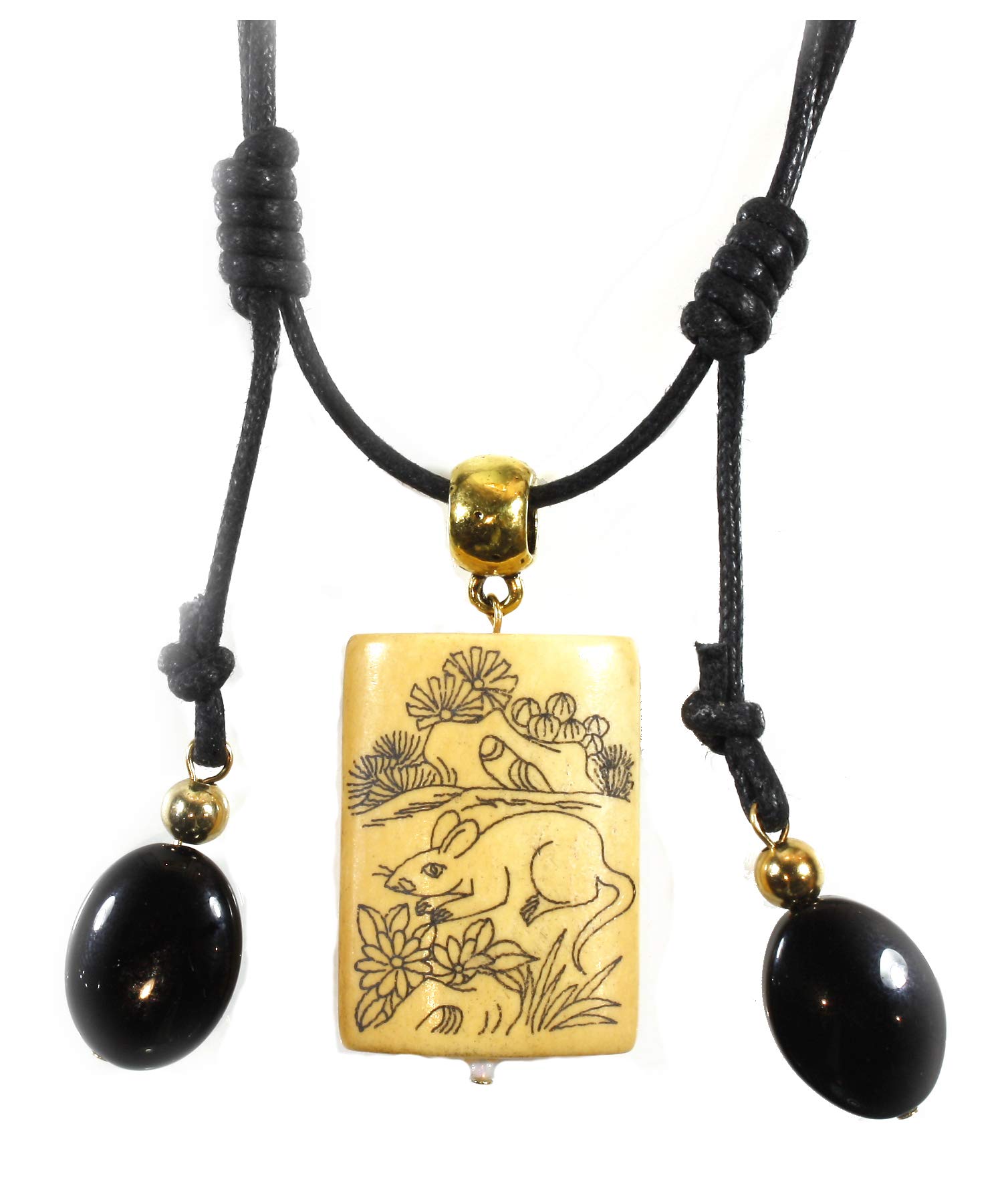 Style ARThouse Sheng Xiao, Chinese Zodiac Carved Bone Necklace, Which Year were You Born?