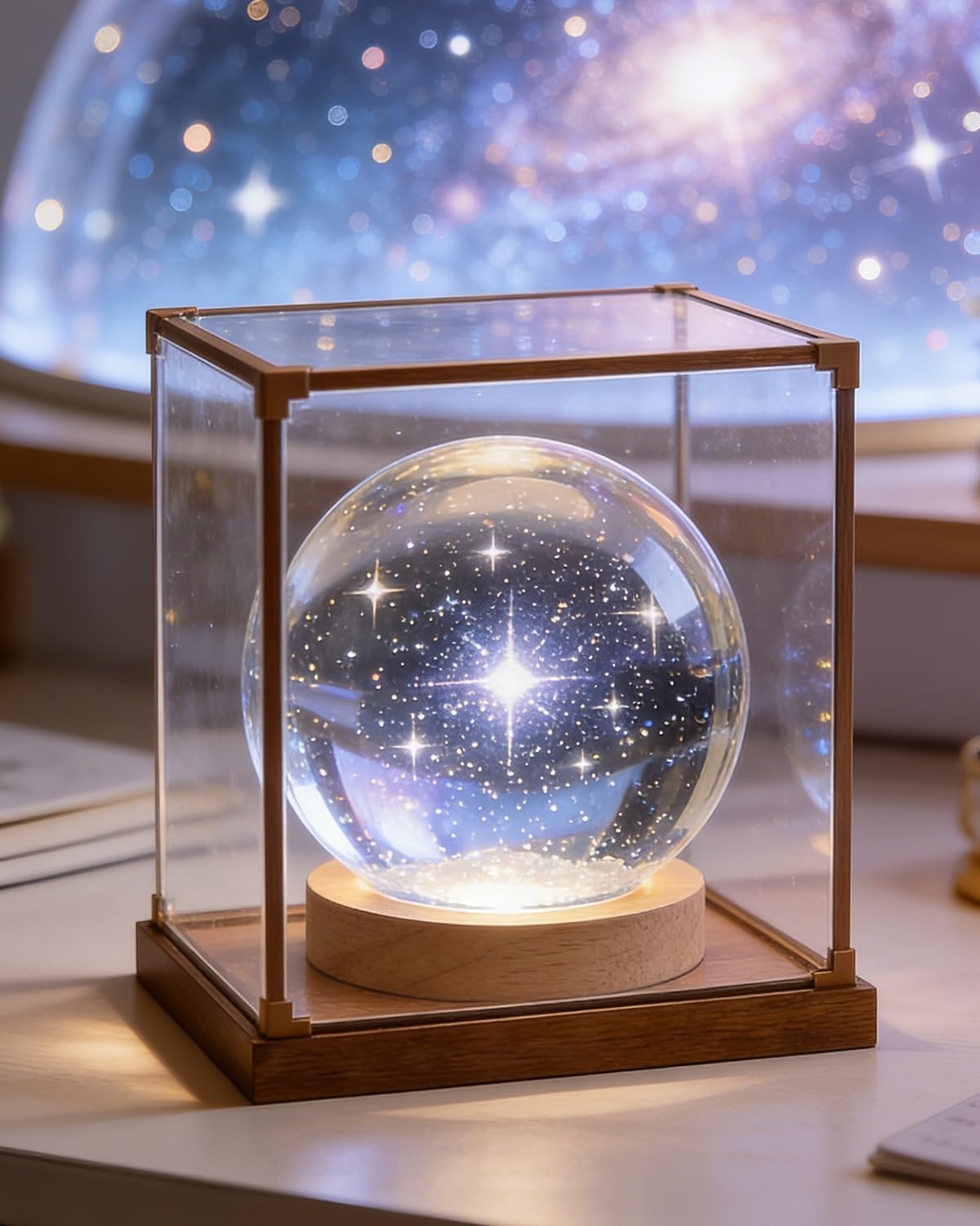 Brown Acrylic Box Protectors, Figures Collectibles Showcase Display Case with Seamless Alloy Fram, 10 15 20 25 30 35 40 45 50 55 60 cm(50x40x30 cm/20x16x12 in)