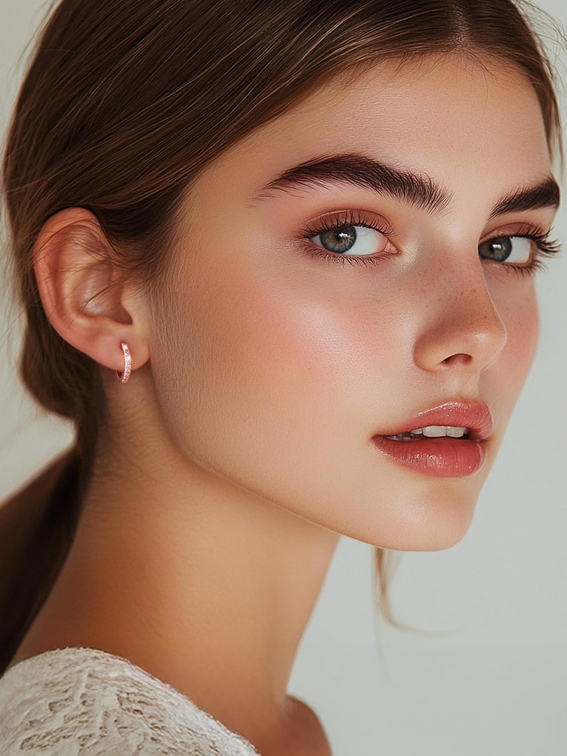 ChicSilver 925 Sterling Silver Huggie Earrings for Women 14K Gold Plated Silver Hoop Earrings for Women Hypoallergenic Small Cubic Zirconia Huggie Earring (6/8/10/12/14/16/18/20mm)