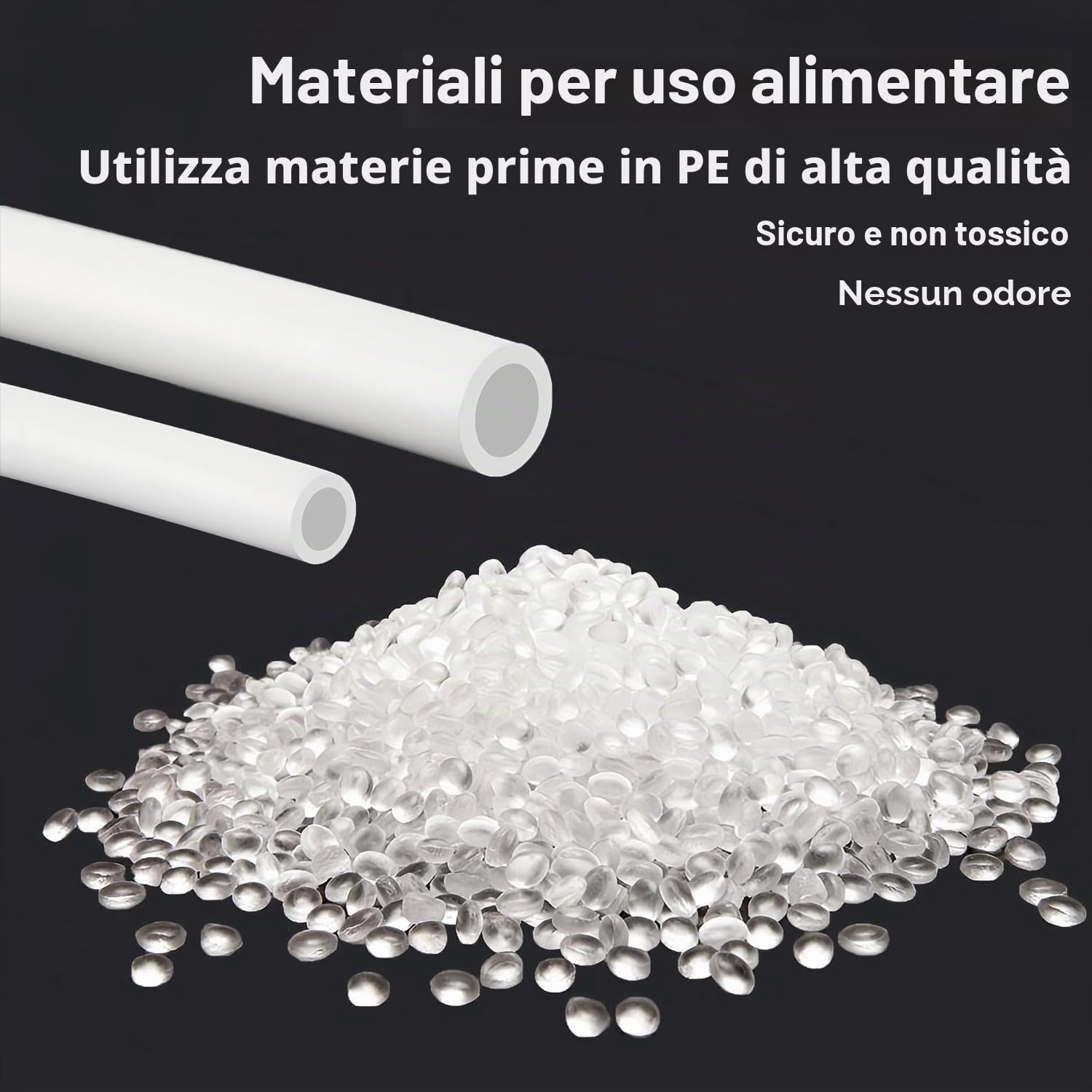 Qrity 2 Metri Tubo di Alimentazione dell'Acqua, 1/4" Flessibile PE Tubo per Osmosi Inversa, Filtro Dell'Acqua