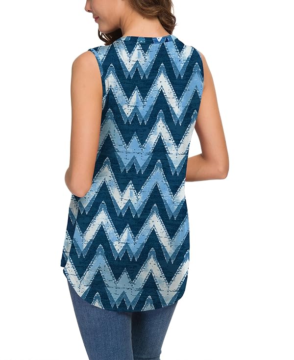 Neineiwu Womens Summer Tank Top Causal V Neck Sleeveless Loose Pleated Vest by Neineiwu - Used condition - Image 5