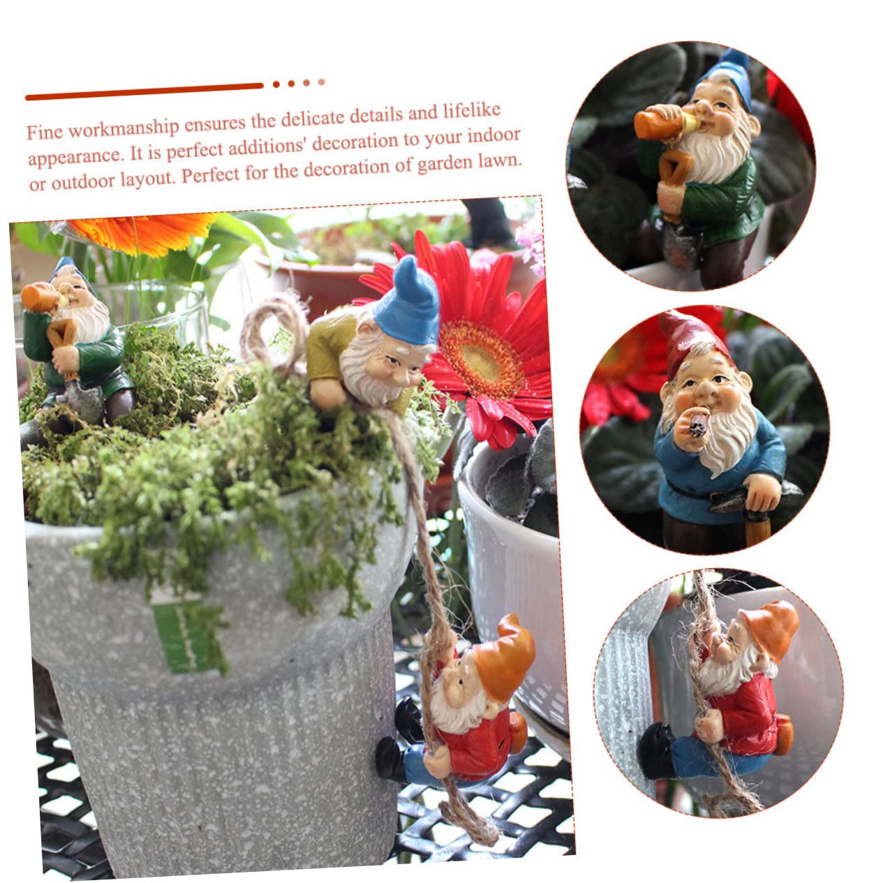 Toddmomy 2 Sätze Garten Resin Lustige Bonsai Dekoration Für Blumentöpfe Lebensechte GNOME Für Garten Und Perfektes Ornament Für Außenbereiche 4 Stück * 2