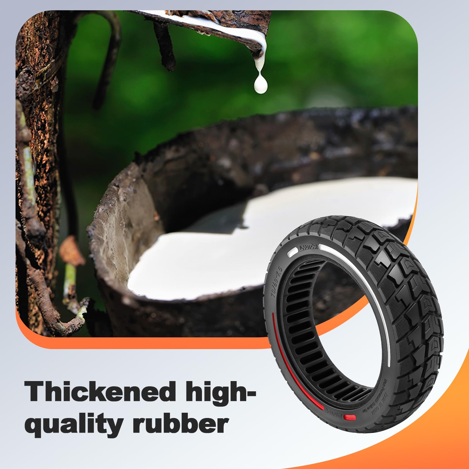 70/60-7,5 Offroad-Vollgummireifen für Ninebot G3/ZT3/ZT3Pro Elektroroller