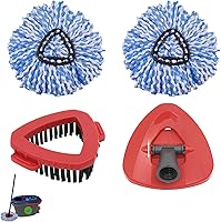 Vista 1 de Juego de 4 piezas de repuesto de cabezal de fregona compatible con el sistema de 2 tanques Ocedar RinseClean, 2 unidades de cabezal de repuesto