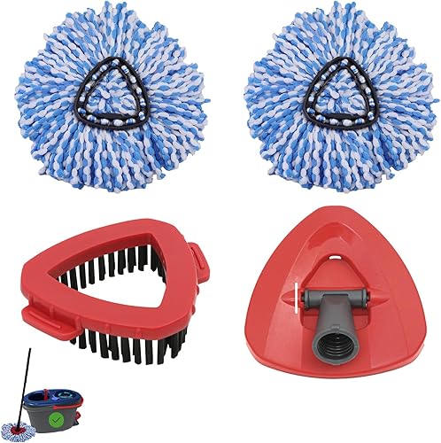 Juego de 4 piezas de repuesto de cabezal de fregona compatible con el sistema de 2 tanques Ocedar RinseClean, 2 unidades de cabezal de repuesto de