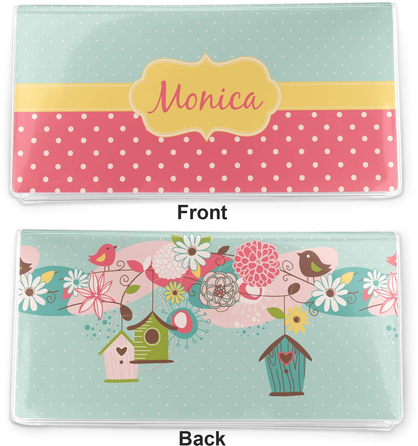 RNK Shops Personalized Easter Birdhouses Vinyl Checkbook Cover