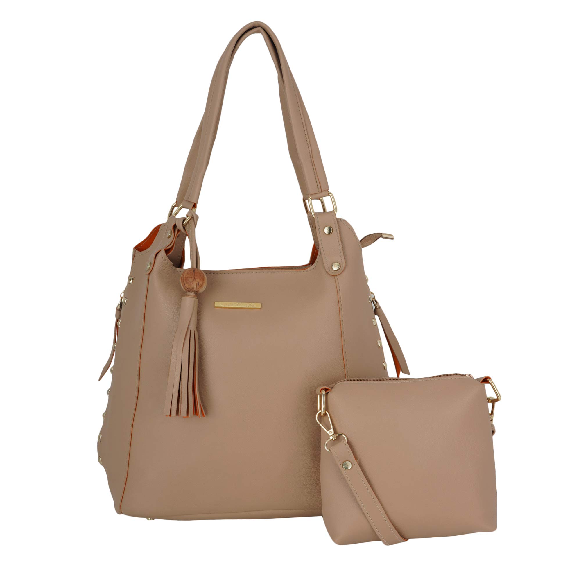 LAPIS O LUPO Womens Handbag and Sling Bag Combo(Beige)(Set of 2) (B082G5T9PG) Amazon Price History, Amazon Price Tracker