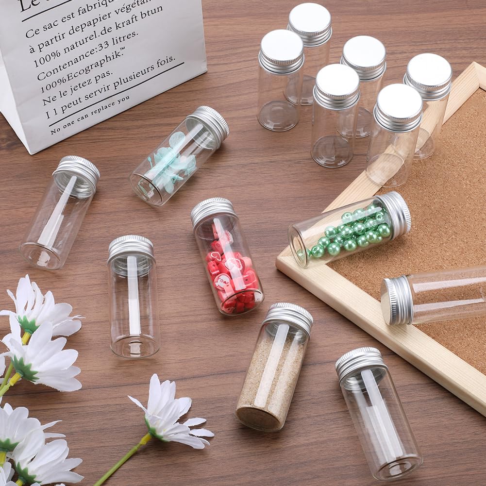 12 pz 10 ml 15 ml 20 ml 25 ml 30 ml 40 ml 50 ml 60 ml 80 ml 100 ml Bottiglie di vetro con tappi in alluminio Bottiglia di spezie di vetro vuota per arte artigianale  15