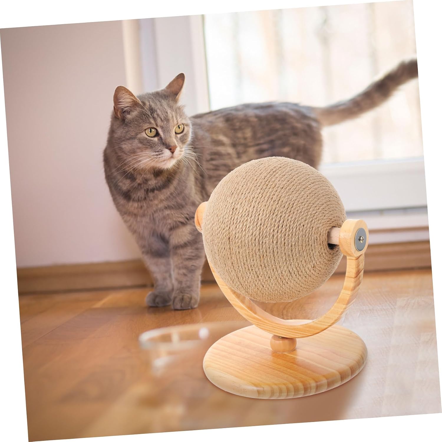 MERRYHAPY Cat Scratching Globe Toy Sisal Rope Cat Grinding Toy for Indoor Use Fun Interactive Design to Protect Furniture