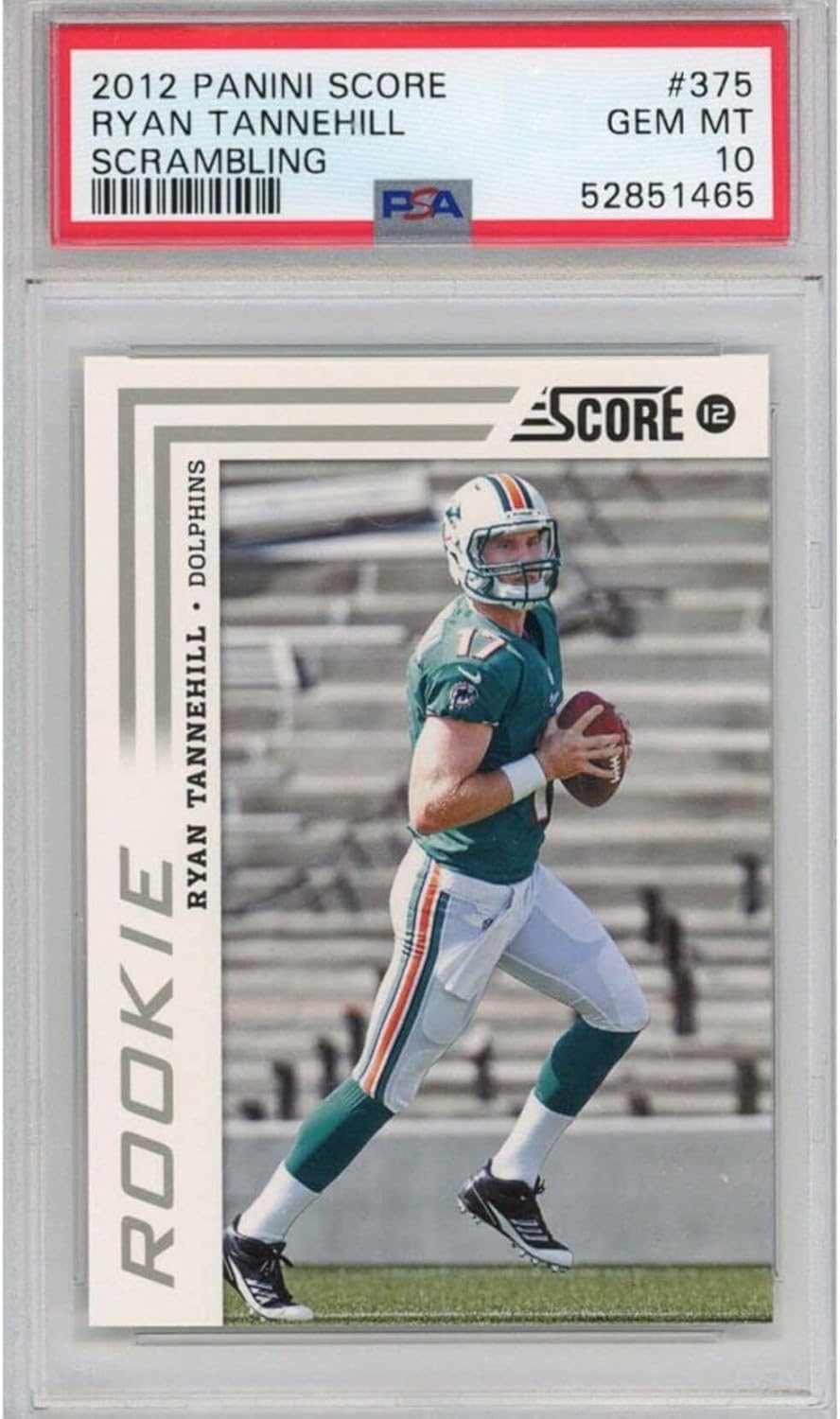 Graded 2012 Panini Score Ryan Tannehill #375 Scrambling Rookie RC Football Card PSA 10 Gem Mint