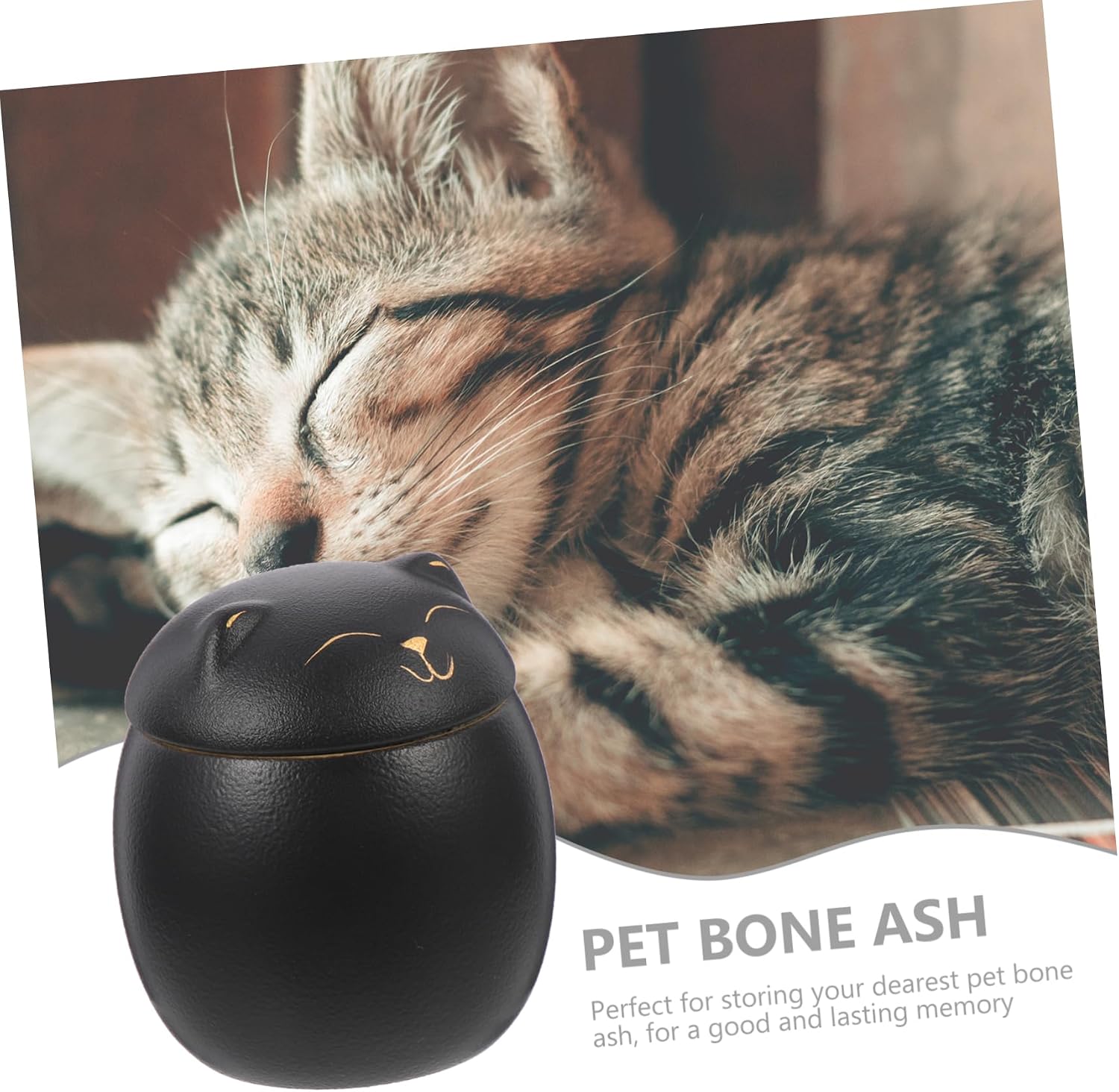 ORFOFE Pet Ash Container Cat Cremation Urn Cat Ashes Holder for Memorial Cute Design Height Preserve Your Pet Memory