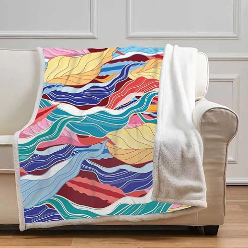 Miniatura 9 de Cobijas Calientes para Invierno de grano de madera para exteriores, manta decorativa para sofá, cama, sofá, silla, tamaño pequeño, 31.5 x 47 pulgadas