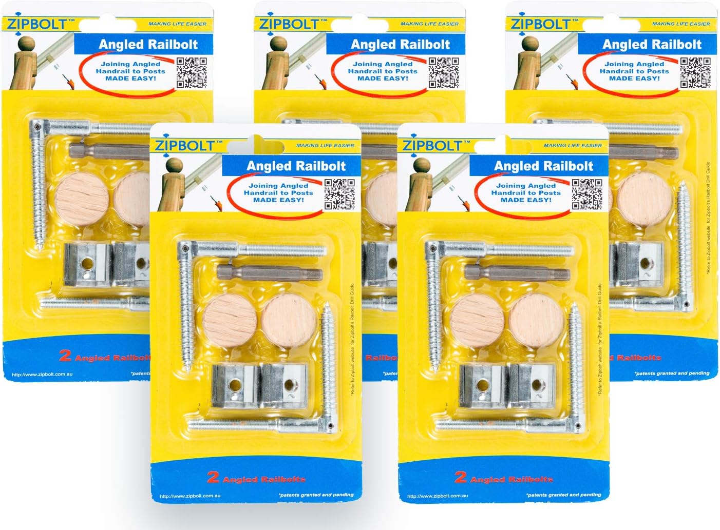 Zipbolt UT 11.560 Angled Railbolt Connects Angled Staircase Handrail